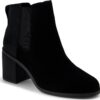 TOMS SUEDE/METALLIC WOMEN'S  EVELYN CHELSEA BOOT 100213 Black