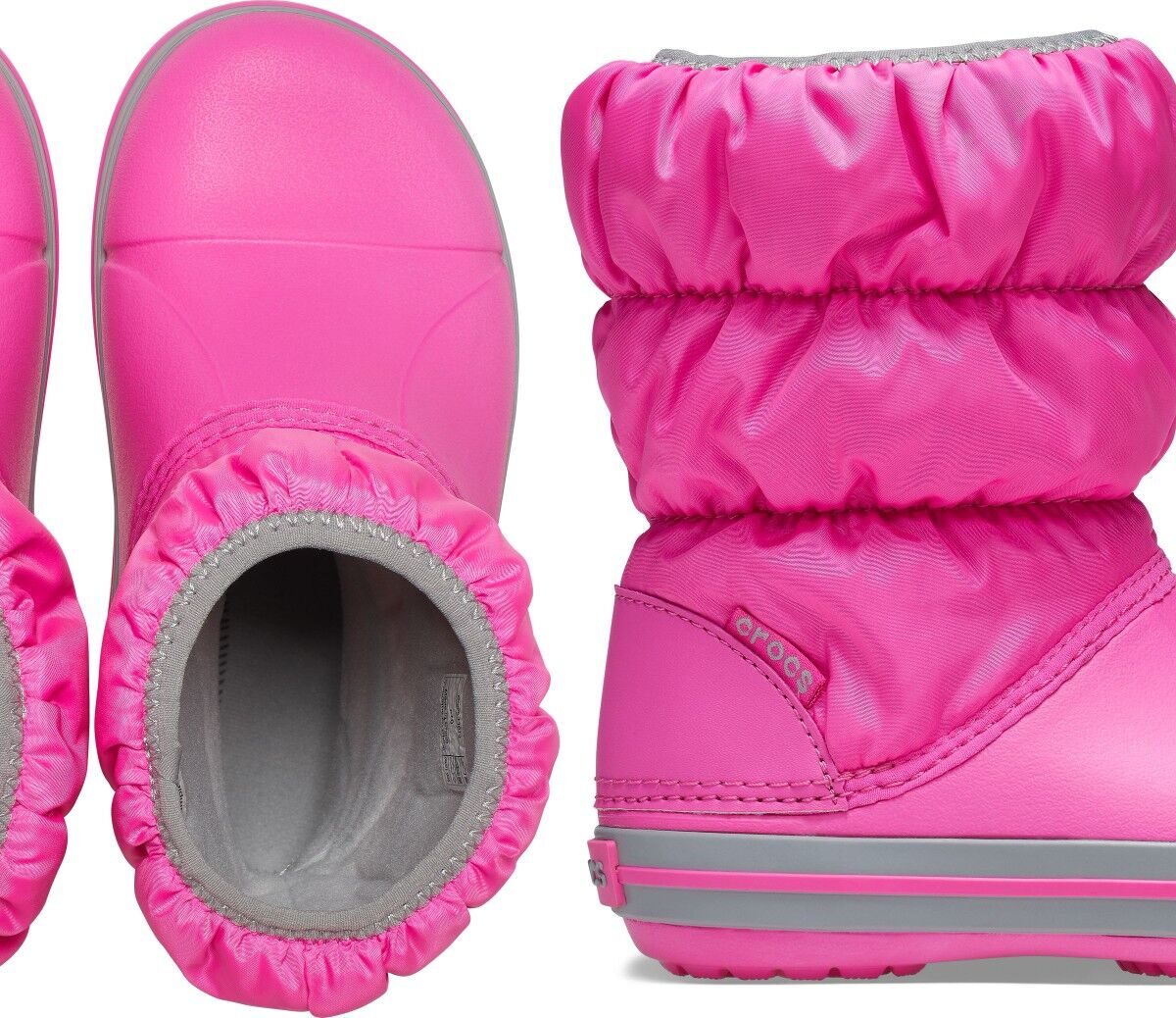 Crocs™ Winter Puff Boot Kid's Electric Pink/Light Grey