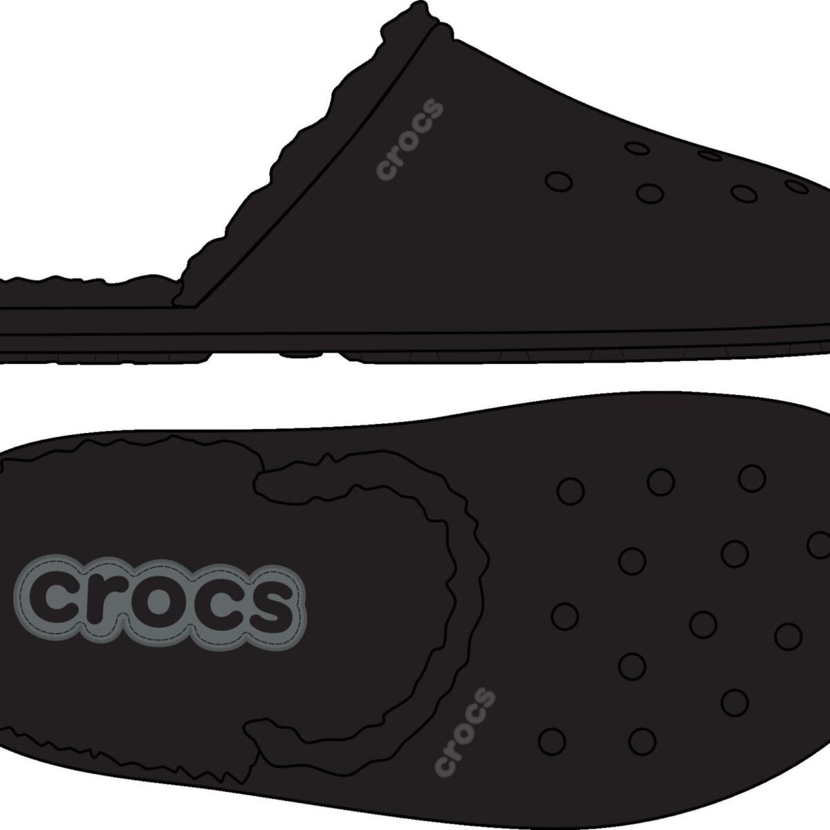 335712c08b4255b711221490faf6e0ea-1 Crocs™ Classic Fuzz Scuff Black