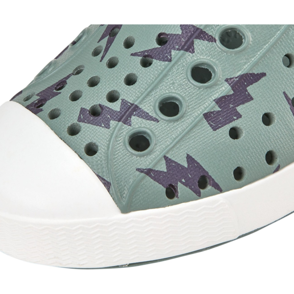 35db44bd8042279ab869bcd1087b8ef3 NATIVE Jefferson Print Youth Folk Green/Shell White/Onyx Lightning