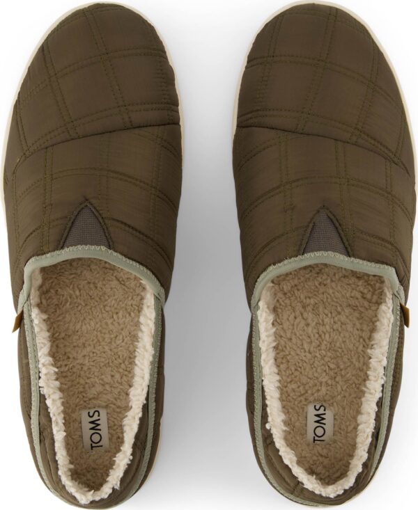 TOMS CANTEEN QUILTED WOVEN MEN'S SLIPPER 10021372 Olive