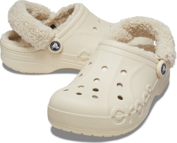 Crocs™ Baya Lined Fuzz Strap Clog Winter White