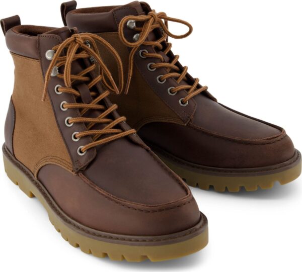 TOMS OAK WAXED CANVAS/LEATHER MEN'S BOOT 10021370 Brown
