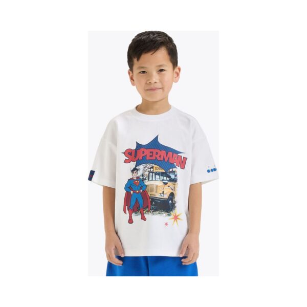 3bb4cf9c3b768372235e9ff1fba831f2 DIADORA JU.T-SHIRT SS SUPERHEROES Optical White/Princess Blue