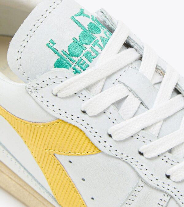 3d9ef738378cab56f9d435458f4d0b56 DIADORA Mi Basket Low Used White/Yellow Croms