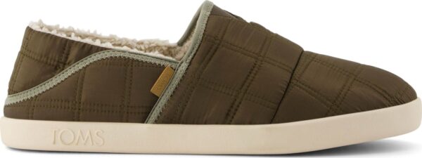 TOMS CANTEEN QUILTED WOVEN MEN'S SLIPPER 10021372 Olive