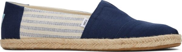 TOMS Recycled Cotton Stripes? Men Alpargata Rope Navy