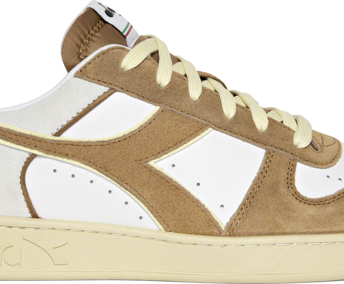 DIADORA Magic Basket Low Suede Leather White/Brown Dijon