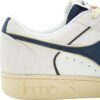 DIADORA Magic Basket Low Suede Leather White/Blue Caspian Sea