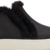 TOMS Leather Faux Fur Women's Bryce Sneaker Black