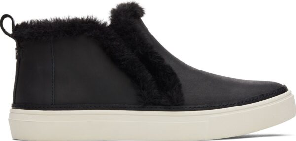TOMS Leather Faux Fur Women's Bryce Sneaker Black