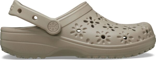 Crocs™ CLASSIC FLORAL CUT OUT CLOG Taupe