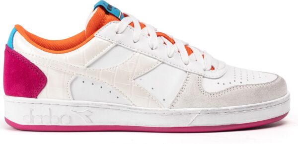 DIADORA Magic Basket Low Croco Wn Wht/Bachelor Button/Daiquiri