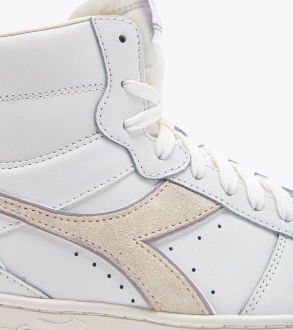 56a306f50267a7ceb7a943bf0bde7c92 DIADORA Magic Basket Mid Leather Wn White/Lilac Marble