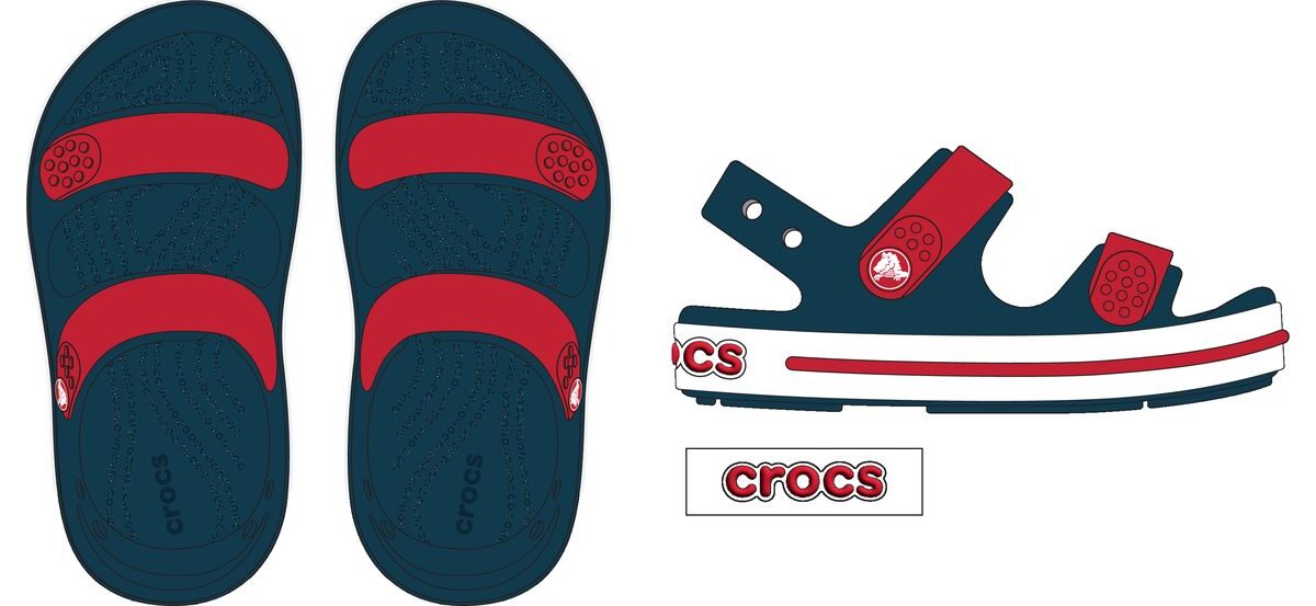 Crocs™ Crocband Cruiser Sandal Navy/Varsity Red