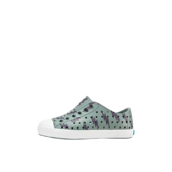 67a34ac82e63519c96a94a1242e0a079 NATIVE Jefferson Print Youth Folk Green/Shell White/Onyx Lightning