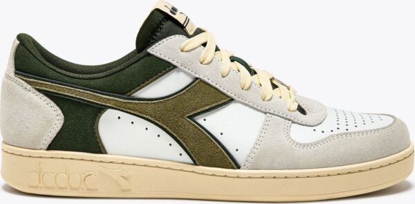 6c34fd032e6ba5c04c75a0e598385139 DIADORA Magic Basket Low Suede Leather White/Kombu Green