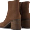 TOMS LEATHER WOMEN'S EVELYN BOOT 10021283 Dark Brown