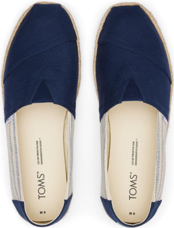 TOMS Recycled Cotton Stripes? Men Alpargata Rope Navy