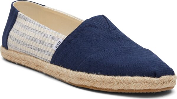 TOMS Recycled Cotton Stripes? Men Alpargata Rope Navy