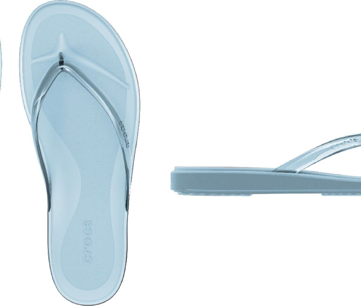 Crocs™ Miami Jelly Round Toe Flip Women's Sky Blue Jelly
