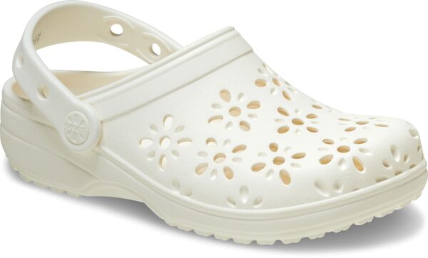 Crocs™ CLASSIC FLORAL CUT OUT CLOG KID'S Chalk