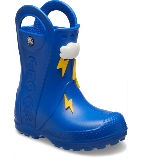 Crocs™ Handle It Lightning Bolt Rain Boot Kid's Blue Bolt