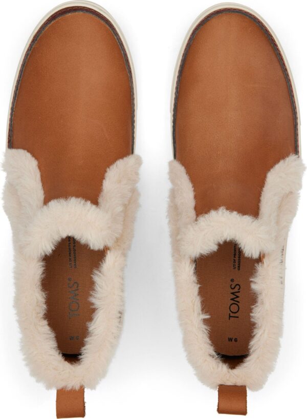 81df369903d369ca3ba188567c23c480 TOMS Leather Faux Fur Women's Bryce Sneaker Brown Sugar