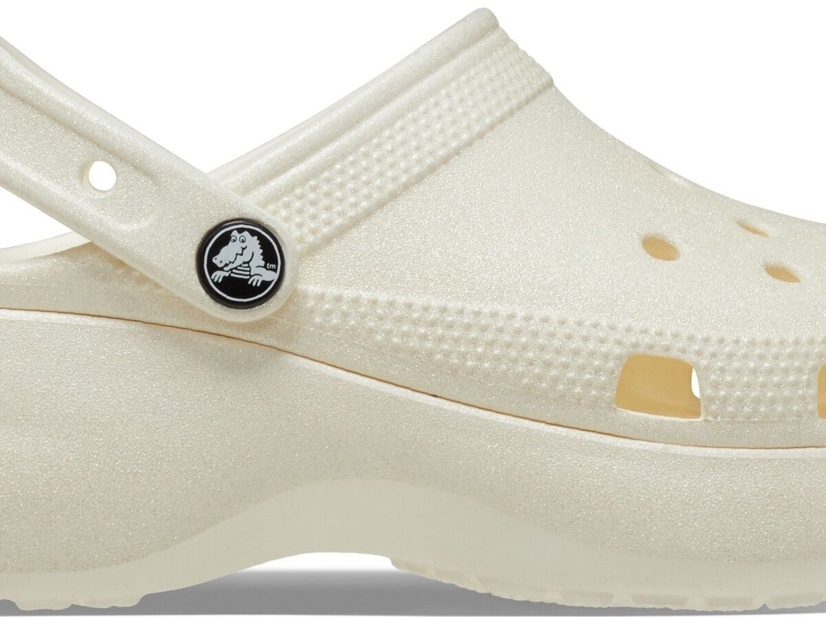Crocs™ Classic Platform Glitter Clog W Chalk