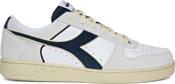 DIADORA Magic Basket Low Suede Leather White/Blue Caspian Sea