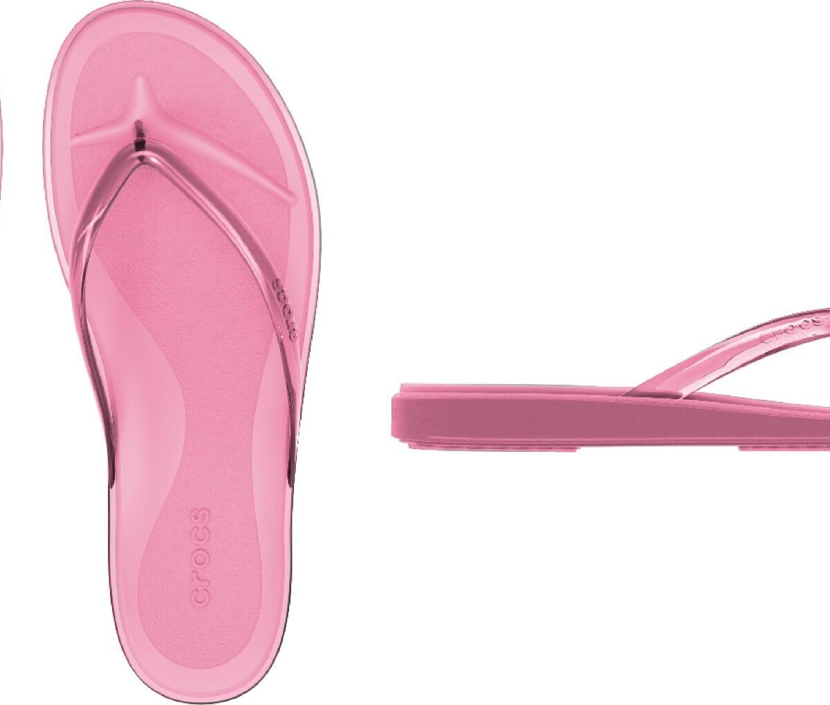 Crocs™ Miami Jelly Round Toe Flip Women's Pink Lemonade Jelly
