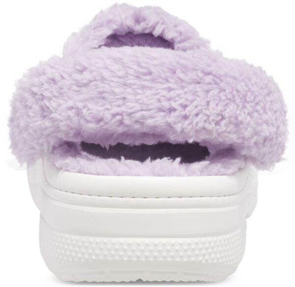 Crocs™ Baya Lined Fuzz Strap Clog White/Lavender