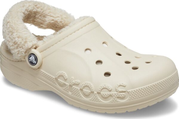 Crocs™ Baya Lined Fuzz Strap Clog Winter White