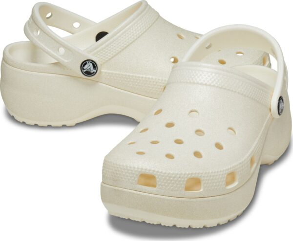 Crocs™ Classic Platform Glitter Clog W Chalk