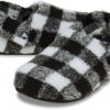 Crocs™ Classic Buff Check Cozzzy Slipper Black/White