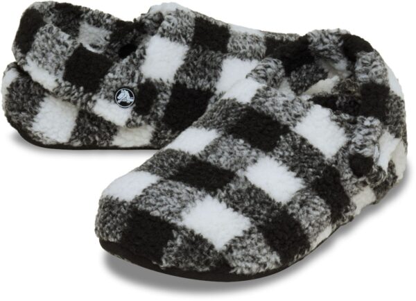 Crocs™ Classic Buff Check Cozzzy Slipper Black/White