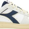 DIADORA Magic Basket Low Suede Leather White/Blue Caspian Sea