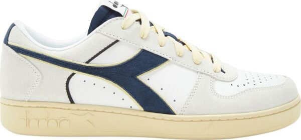DIADORA Magic Basket Low Suede Leather White/Blue Caspian Sea