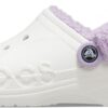 Crocs™ Baya Lined Fuzz Strap Clog White/Lavender