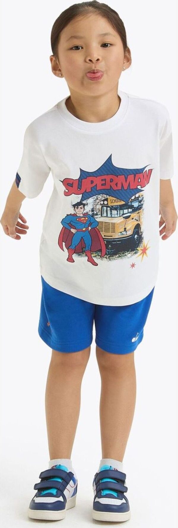 aeb07a964d63524d988606c38c270854 DIADORA JU.T-SHIRT SS SUPERHEROES Optical White/Princess Blue