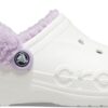 Crocs™ Baya Lined Fuzz Strap Clog White/Lavender