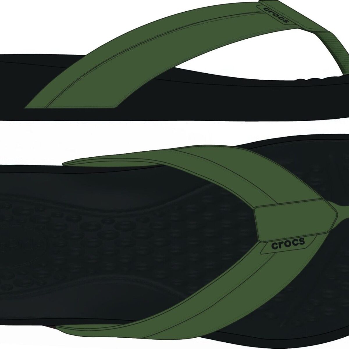 Crocs™ Yukon Surf Flip Army Green/Black