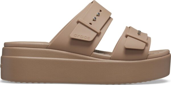 b40057e184fdb071eb1b91f05058d650 Crocs™ Brooklyn Sandal Low Wedge Women's Latte