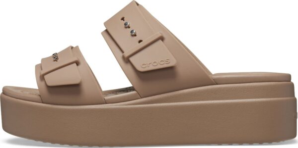 b65634428574e64fd864519a0c6aefc3 Crocs™ Brooklyn Sandal Low Wedge Women's Latte
