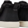 TOMS Leather Faux Fur Women's Bryce Sneaker Black