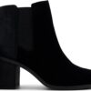 TOMS SUEDE/METALLIC WOMEN'S  EVELYN CHELSEA BOOT 100213 Black