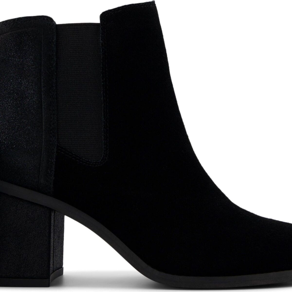c2b572cc96778aa42b9fe3ce7ef8a28a TOMS SUEDE/METALLIC WOMEN'S EVELYN CHELSEA BOOT 100213 Black