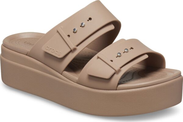 c4c0754aad3643d3cd08e3c919bbc8f5 Crocs™ Brooklyn Sandal Low Wedge Women's Latte