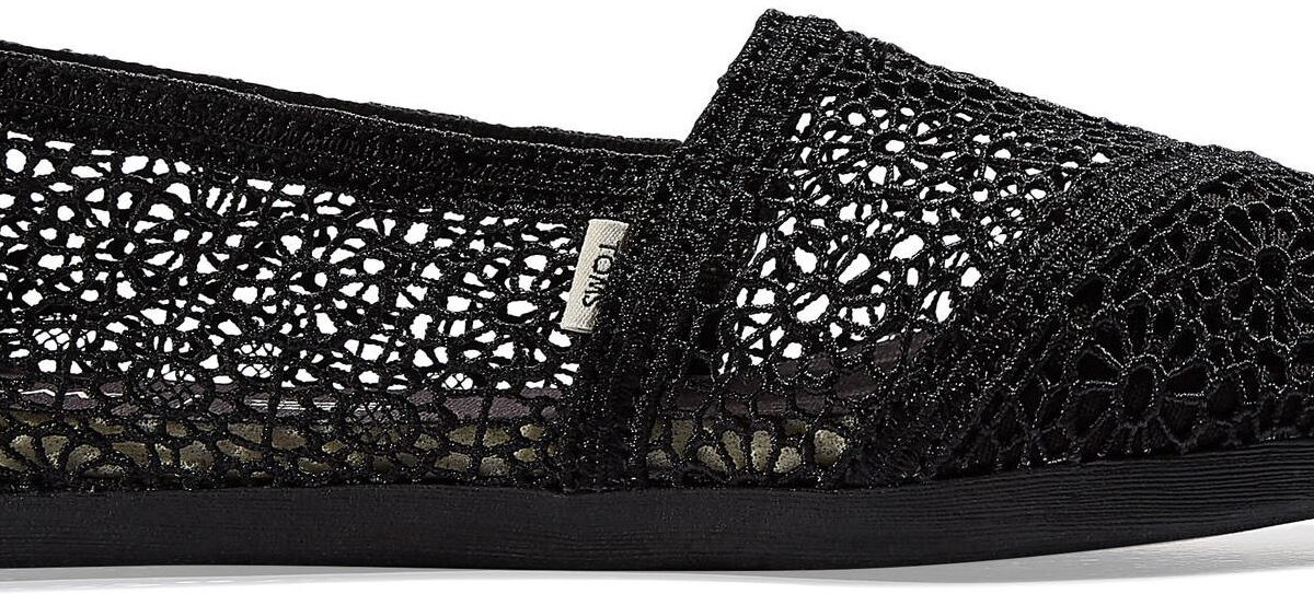 cac198dc1d29026ae4540b2d5c095f80 TOMS Moroccan Crochet Women's Classic Alpargata Black