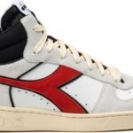 DIADORA Magic Basket Demi Cut Suede Leather White/Ferrari Red Italy
